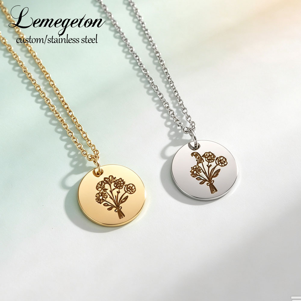 Birth Flower Necklace - Özel Tasarım Doğum Ayı Çiçek Kolyesi,