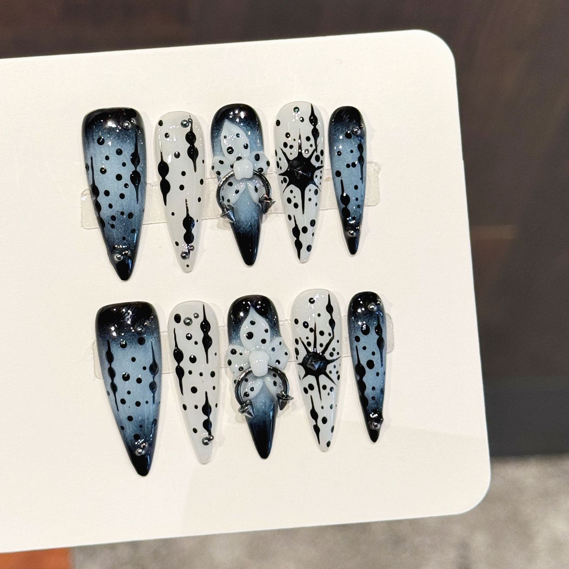 Pressed Flower Art - 10 Adet Gradyan Mürekkep Mavisi El